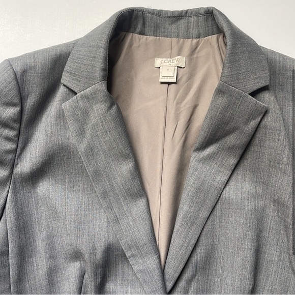 J. Crew Heather Gray Wool Blend 2 Button Notched Blazer Size 4 - Picture 4 of 11